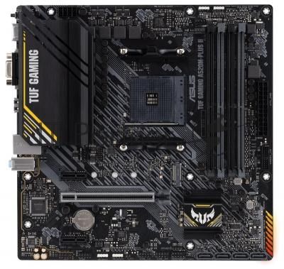 Материнская плата Asus TUF GAMING A520M-PLUS II , AM4, AMD A520, 4xDDR4, 4xSATA, 2xM.2, 1xPCIe 3.0 x16, 2xPCIe 3.0 x1, 1xVGA, 1xDVI, 1xHDMI, 1x1Gb LAN, 1xUSB-A 10Gbps, 4xUSB-A 5Gbps, 2xUSB-A 2.0, 3x3.5 мм, 7.1, mATX