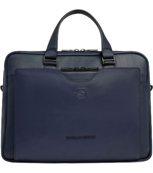 Деловая сумка мужская Piquadro Ael CA6920S142/BLU с отделением для ноутбука 14" синяя натур.кожа