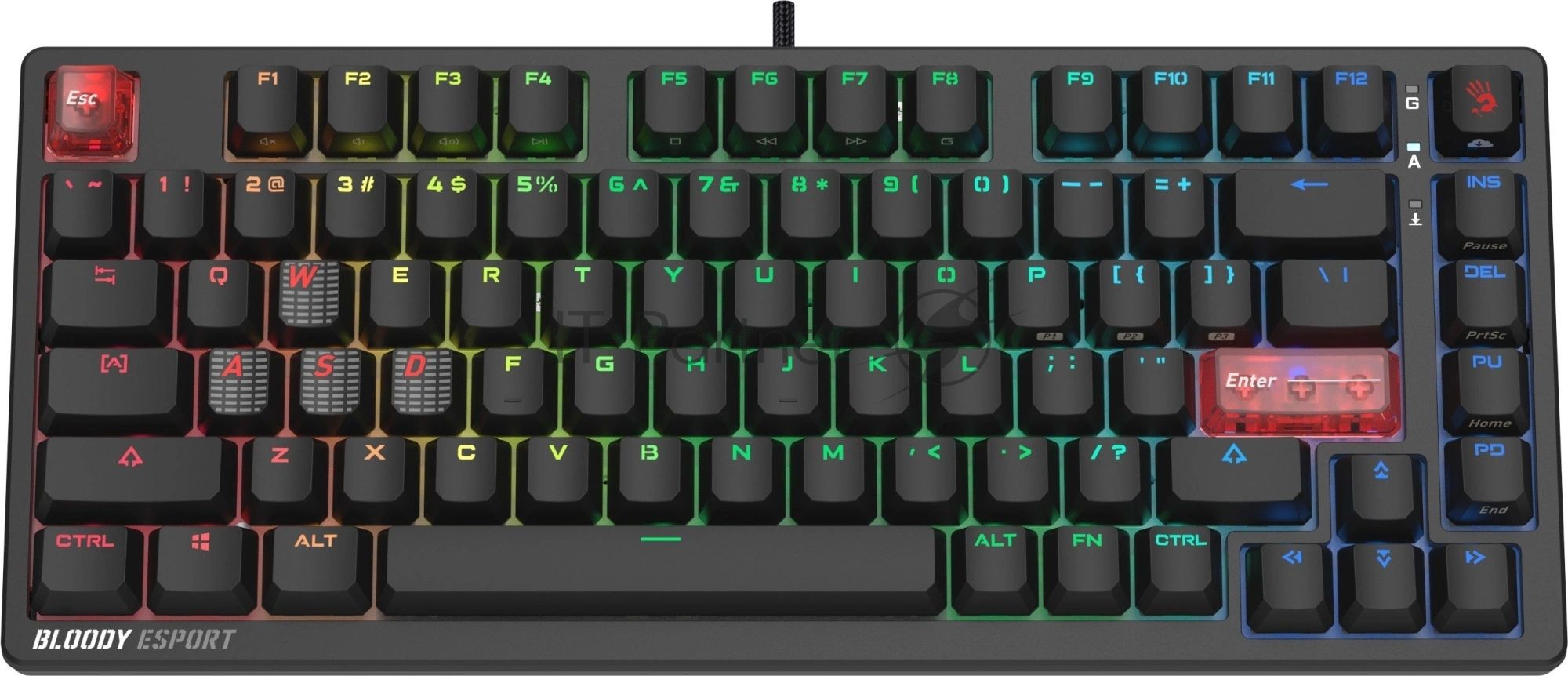 Клавиатура A4Tech Bloody MS76 проводная, USB Type-A, черный