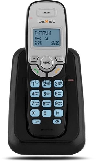 Радиотелефон teXet TX-D6905A черный (громкая связь,телефонная книга на 50 имен и номеров, определитель номера, будильник)