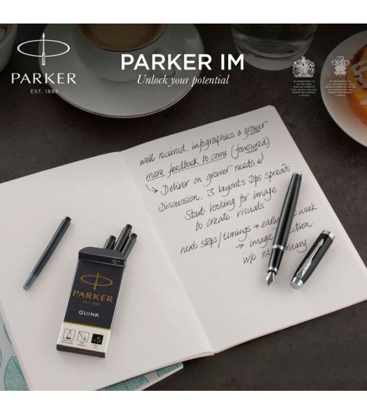 Набор ручек Parker IM Core FK221 (CW2093215) черный CT сталь нержавеющая, подарочная коробка ручка перьевая, ручка шариковая