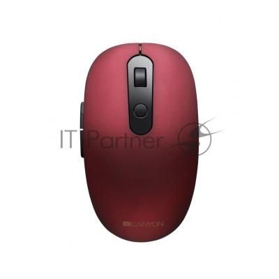 Мышь беспроводная Canyon MW-9 красный, 1600 dpi, радиоканал, Bluetooth, USB, кнопки - 6
