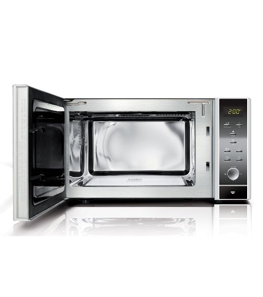Микроволновая печь CASO MG 25 Ceramic Menu серебристый/черный, 25 л, 900 Вт, переключатели - кнопки, поворотный механизм