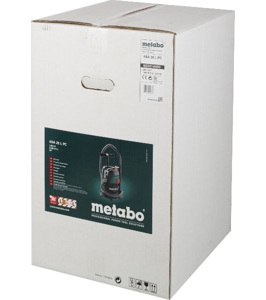 Пылесос строительный Metabo ASA 25 L PC 602014000 Пылесос 1250вт,розетка,ручн.очистка, бак 25л, вес 8.3 кг