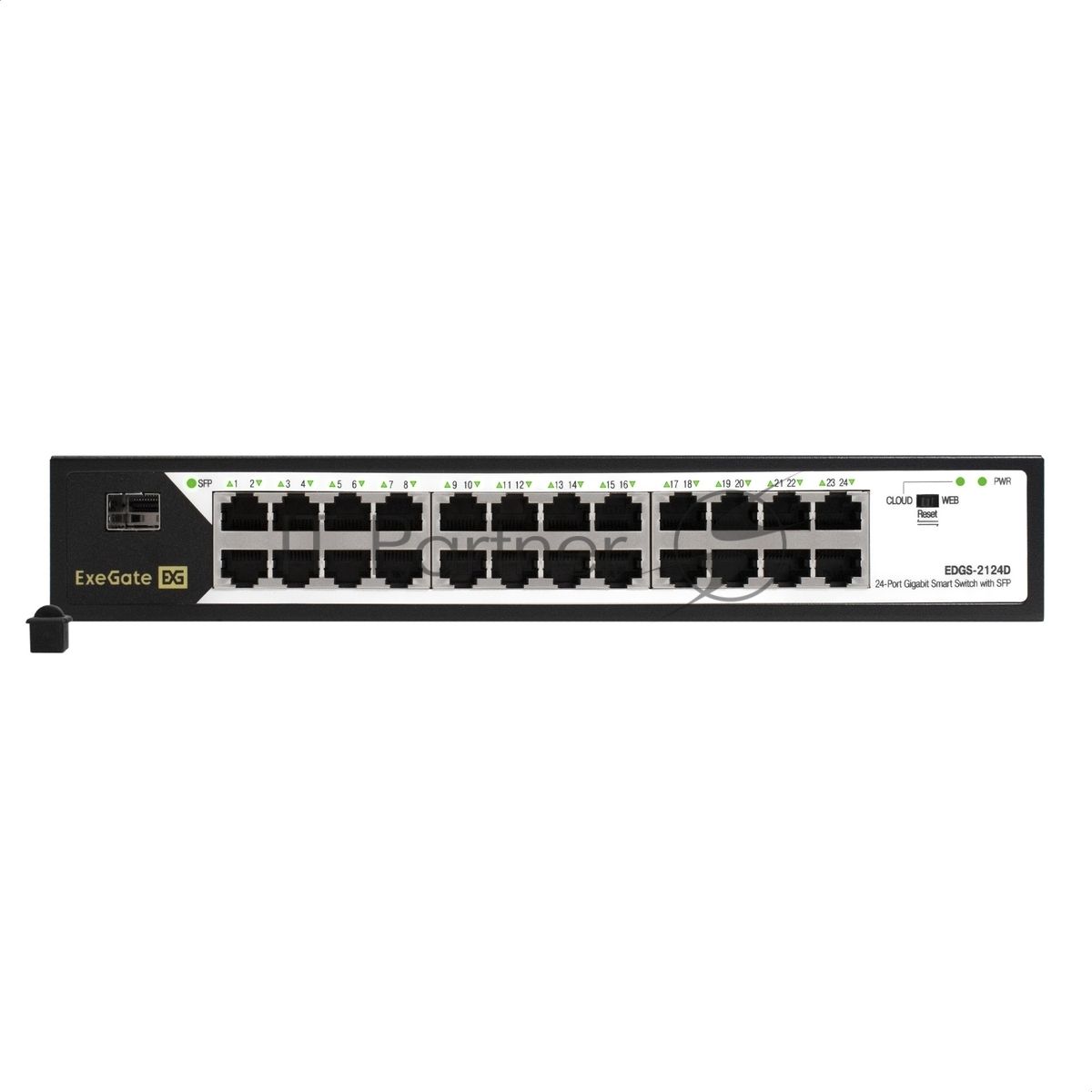 Коммутатор ExeGate EDGS-2124D, 24×1 Гбит/с + 1×1 Гбит/с SFP, управляемый