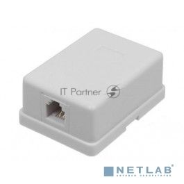 Настенная информационная розетка RJ45 8P8C, кат.5Е, UTP, 1-порт, белая