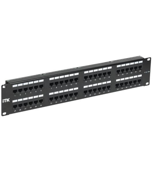 Патч-панель ITK 2U кат. 5Е UTP 48 портов (Dual) с каб. орг-м