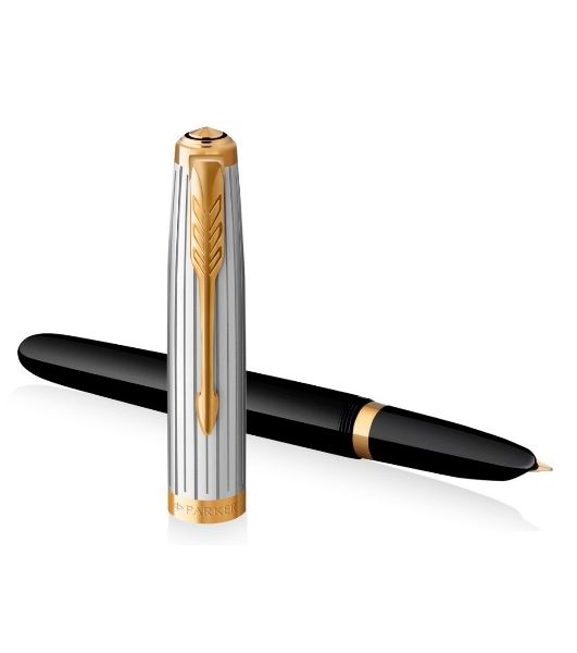Ручка перьевая Parker 51 Premium (CW2169030) Black St.Steel GT, F, сталь нержавеющая, подарочная коробка