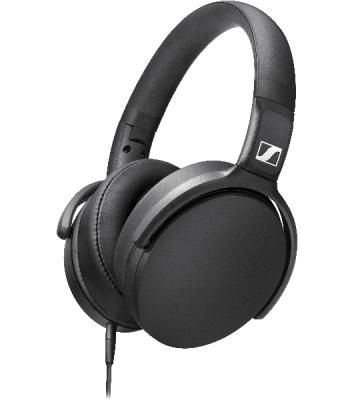 Наушники Sennheiser HD 400S накладные складные закрытые 18-20000Гц съемный кабель 1,4м, угловой jack 3.5мм, 120дБ, микрофон, черные, 508598