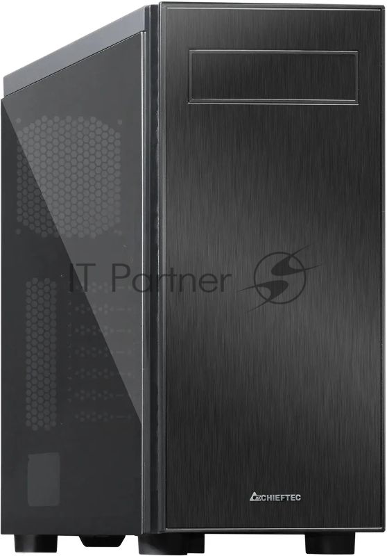 Компьютерный корпус CHIEFTEC HAWK AL-02B-TG-OP без БП, боковая панель из закаленного стекла, черный, ATX