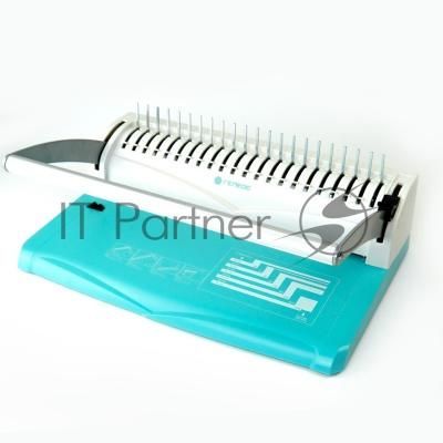 Переплетчик Heleos БП13п бирюзово-белый (БП13ПББ) A4/перф.13л.сшив/макс.450л./пластик.пруж. (6-51мм)