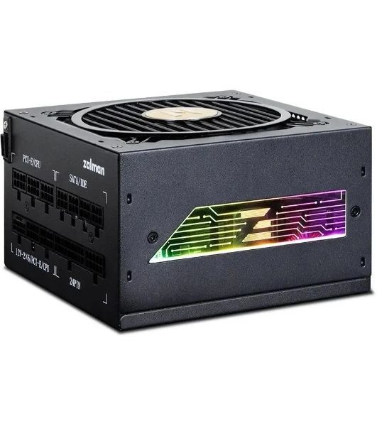 Блок питания Zalman ZM1000-TMX2 VIEW, 1000W, ATX12V v3.0, APFC, 12cm Fan, 80 PLUS Gold Gen5, Full Modular, side ARGb lights, Retail
