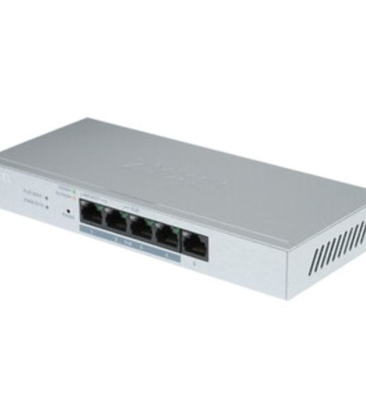Коммутатор ZYXEL Web-managed Gigabit PoE Switch Zyxel GS1200-5HPv3, 5xRJ-45: 1G (4xPoE+), 68W PoE budget, desktop, fanless