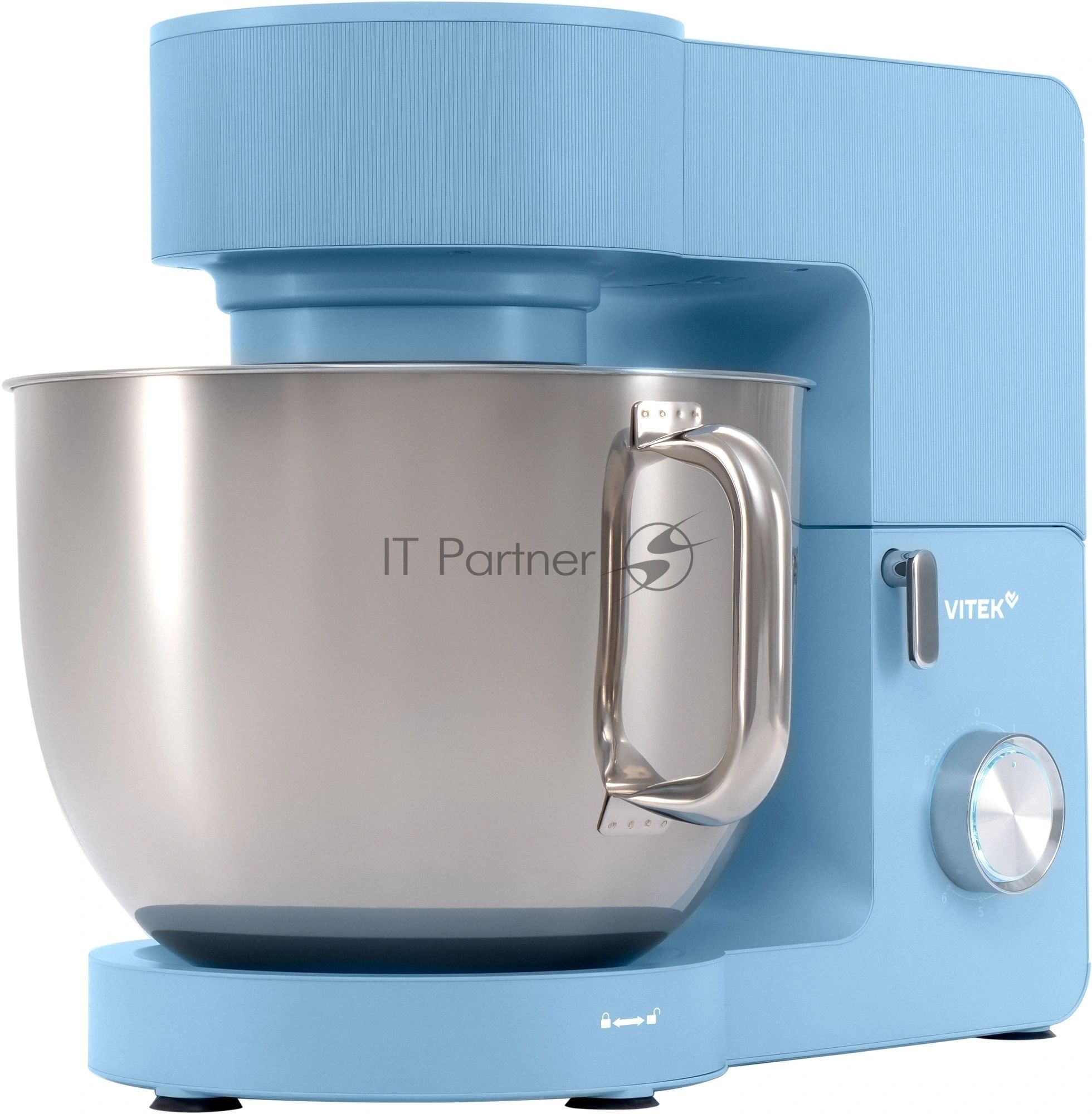 Миксер Vitek VT-PM0555 голубой, стационарный, 2200 Вт, 7.8 л, 6 скоростей