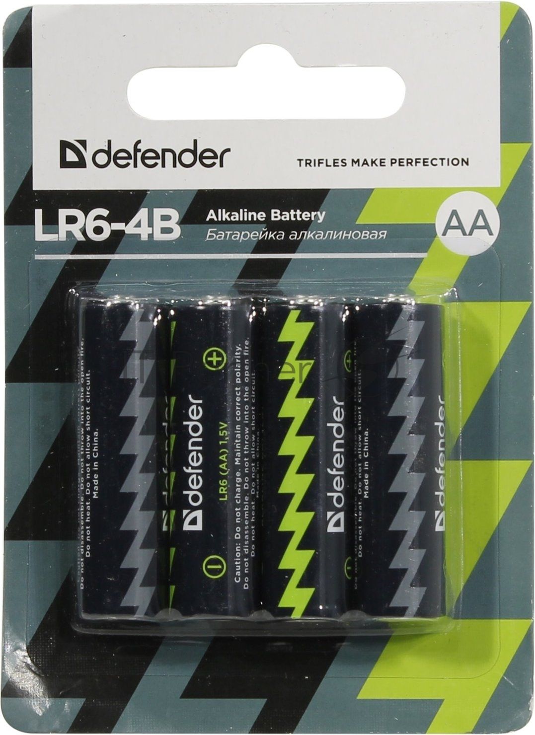 Батарейка DEFENDER BATTERY ALKALINE AA 1.5V/LR6-4B 4PCS 56012