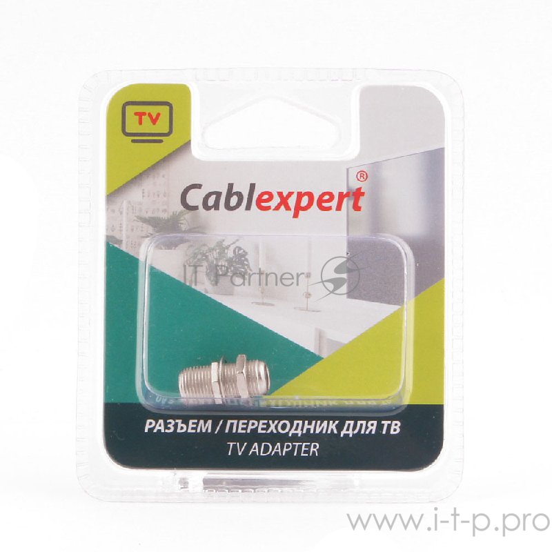 Соединитель Cablexpert APL-FF-01, F (мама)/F (мама) с гайкой и шайбой, блистер