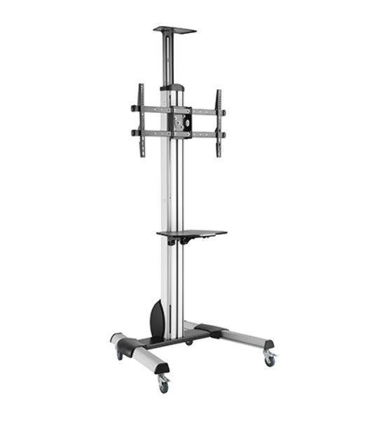 Мобильная стойка Wize Pro MH70A для панелей 49"-70" Max VESA 600x400 см, высота 111-151 см, поворот 0/+90°, нагрузка 33-45кг, серебристый