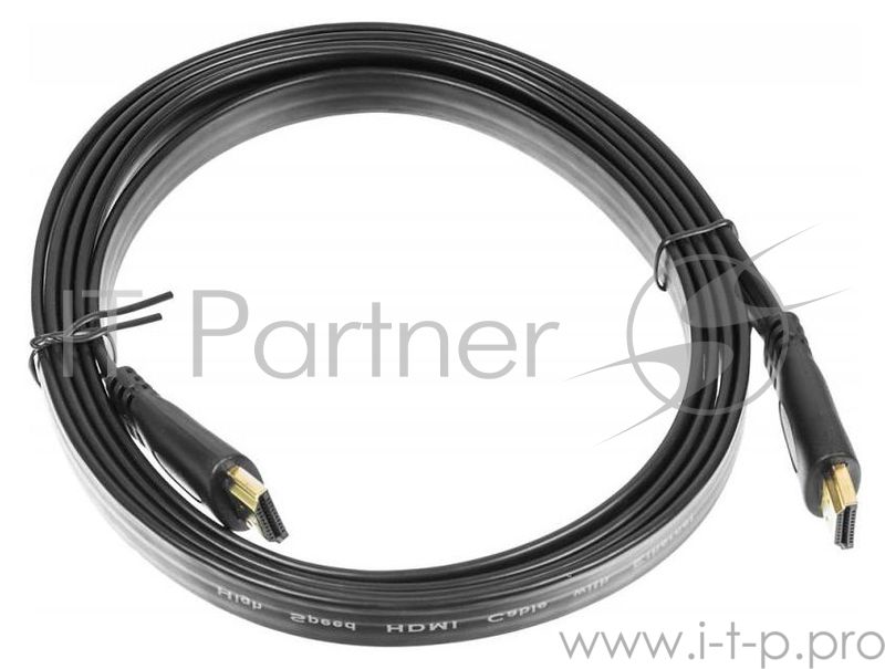 Кабель аудио-видео Buro Flat HDMI (m)/HDMI (m) 2м. черный