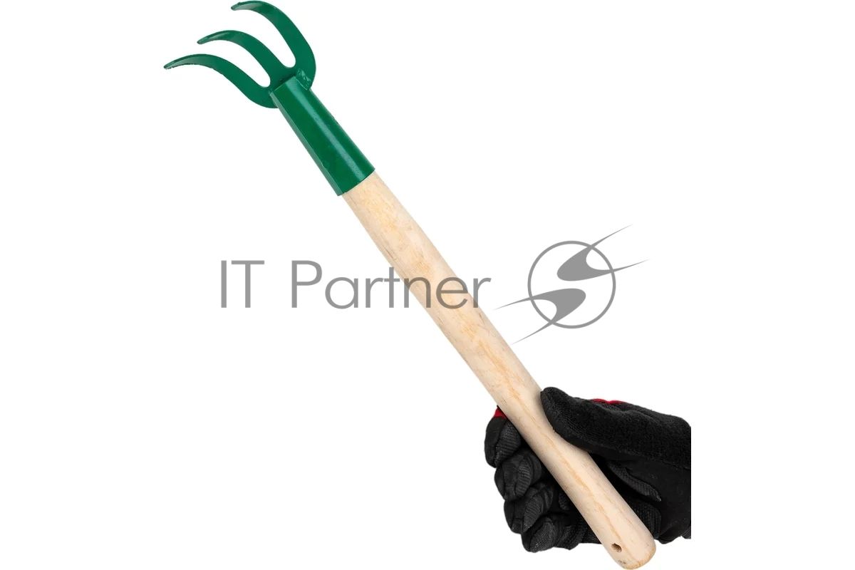 Рыхлитель 3-х зубый, с деревянной ручкой, РОСТОК 39616, 75x75x430 мм