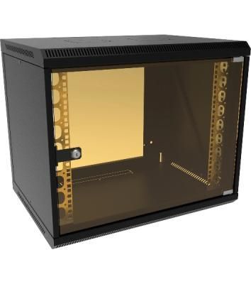 Шкаф коммутационный Suprlan (05-1093-B) настенный 6U 600x450 мм пер. дв. стекл направл. под закл. гайки 70 кг черный 385 мм 19.01 кг 500 мм