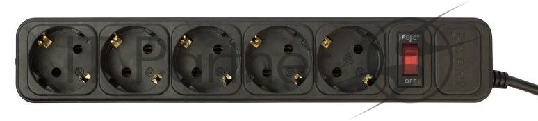 Сетевой фильтр PC Pet AP01006-1.8-BK 1.8 м, 5 розеток, черный