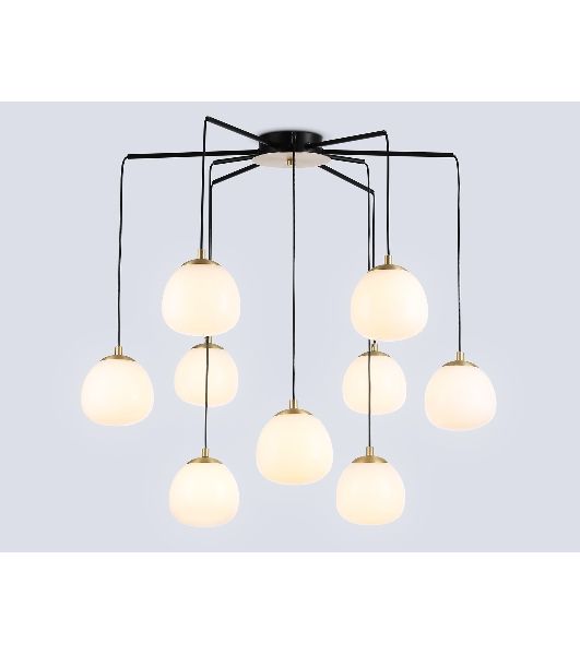 Светильник Ambrella light LH51001/6+3 SGD/BK/FR золотой песок/черный /белый матовый G9*9 max 28W D750*700