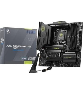 Материнская плата MSI MAG B860M MORTAR WIFI, LGA 1851, Intel B860, 4xDDR5 (до 256 ГБ), 4xSATA, 3xM.2 (1xPCIe 5.0, 2xPCIe 4.0), 1xPCIe 5.0 x16, 1xPCIe 4.0 x4, 1xHDMI, 1xDP, 1x5Gb LAN, Wi-Fi 7, Bluetooth 5.4, 1xUSB-C 40Gbps (Thunderbolt 4), 1xUSB-C 10Gbps, Материнская плата MSI MAG B860M MORTAR WIFI, LGA 1851, Intel B860, 4xDDR5 (до 256 ГБ), 4xSATA, 3xM.2 (1xPCIe 5.0, 2xPCIe 4.0), 1xPCIe 5.0 x16, 1xPCIe 4.0 x4, 1xHDMI, 1xDP, 1x5Gb LAN, Wi-Fi 7, Bluetooth 5.4, 1xUSB-C 40Gbps (Thunderbolt 4), 1xUSB-C 10Gbps,