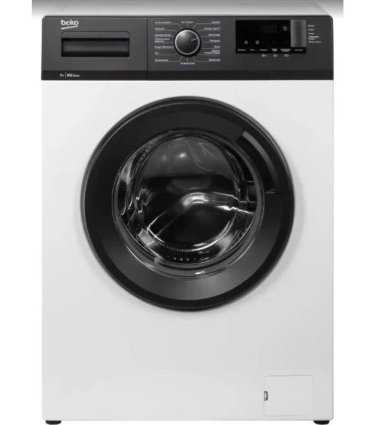 Стиральная машина Beko WHE5412BBW белый/черный, фронтальная загрузка, класс А, 5 кг