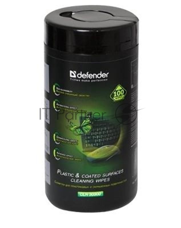 Чистящие салфетки Defender ECO для поверхностей офисной техники, (не применять для ЖК- экранов!)/туба/100 шт/Россия