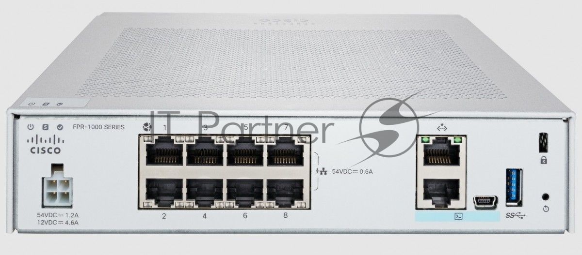 Межсетевой экран Cisco Firepower 1010 FPR1010-ASA-K9, 8×1 Гбит/с, управляемый