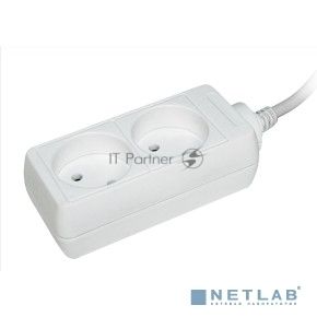 Удлинитель 2х1.5 м без заземл. 10А IP20 У2 2P 2х0.75 IEK WYP10-06-02-01-N