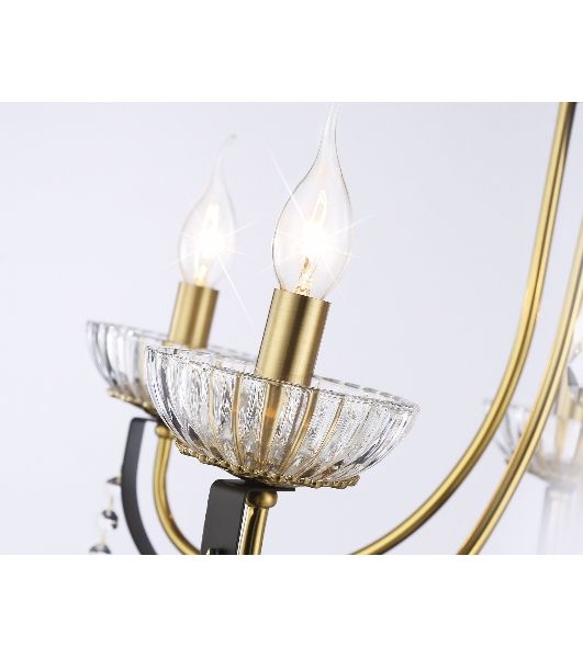 Светильник Ambrella light TR4952/5 BK/GD/CL черный/золото/прозрачный E14*5 max 40W D620*670