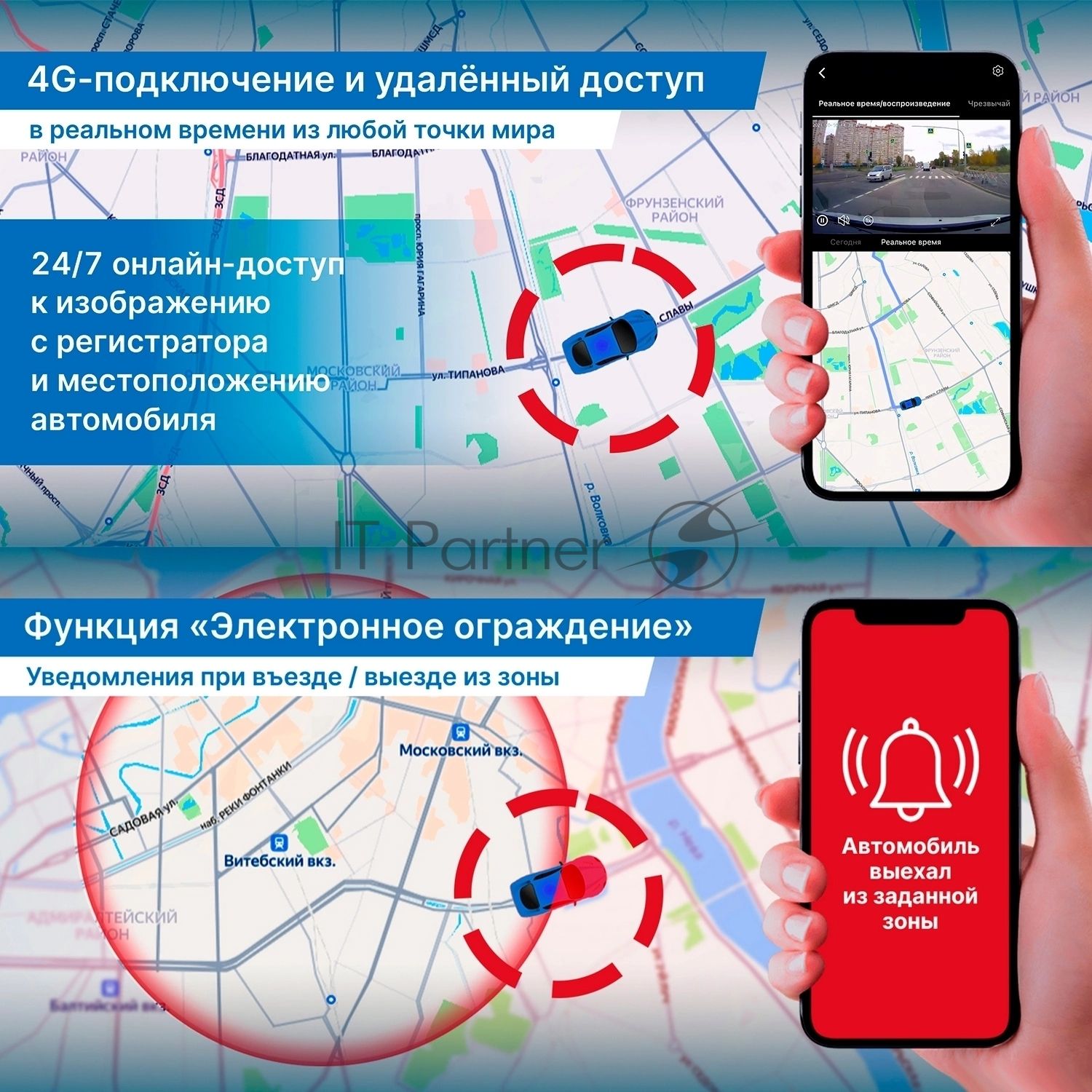 Видеорегистратор TrendVision Online SKY 4G черный 2Mpix 1080x1920 1080p 150гр. GPS внутренняя память:512Mb Ingenic T23
