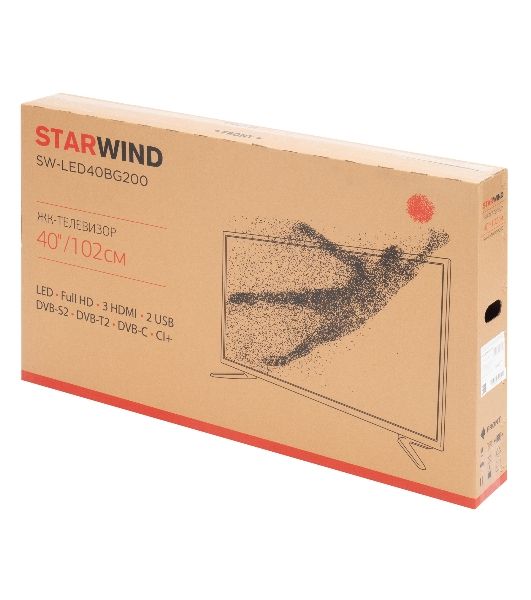Телевизор Starwind 40" SW-LED40BG200 черный LED FHD 60Hz