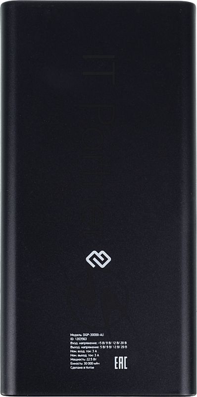 Портативный аккумулятор Digma DGP-30000-4U Li-Pol 30000mAh 3A черный 2xUSB