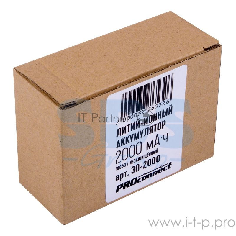 Аккумулятор PROconnect 18650 unprotected Li-ion 2000 mAh 3.7 В