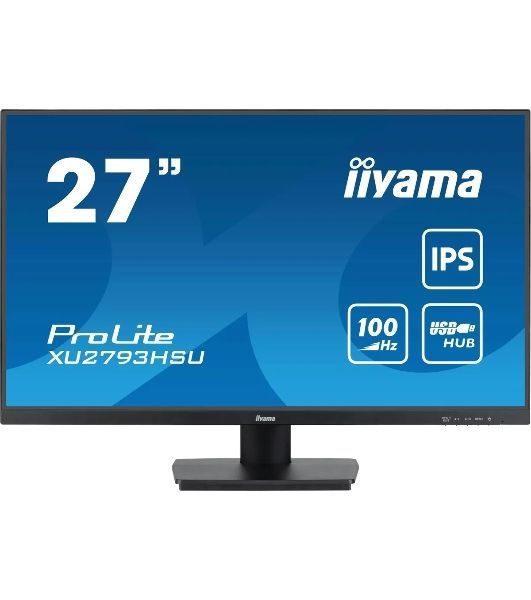 Монитор 27" Iiyama ProLite XU2793HSU-B6 IPS 1920x1080, 100 Гц, 1 мс, 16:9, 250 кд/м2, 1xHDMI, 1хDP, 2xUSB, 1x3.5 мм, черный