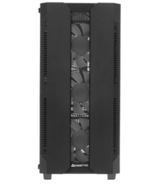 Компьютерный корпус CHIEFTEC HUNTER GS-01B-OP без БП, боковая панель из закаленного стекла, 3xARGB LED 120мм вентилятора спереди, 1xARGB LED 120мм вентилятор сзади, черный, ATX