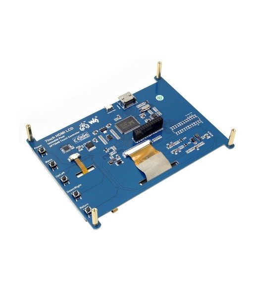 Резистивный сенсорный дисплей без корпуса ACD18-RA418 Waveshare 7"; 1024x600 IPS матрица, вход HDMI, питание по USB, для Raspberry Pi 3