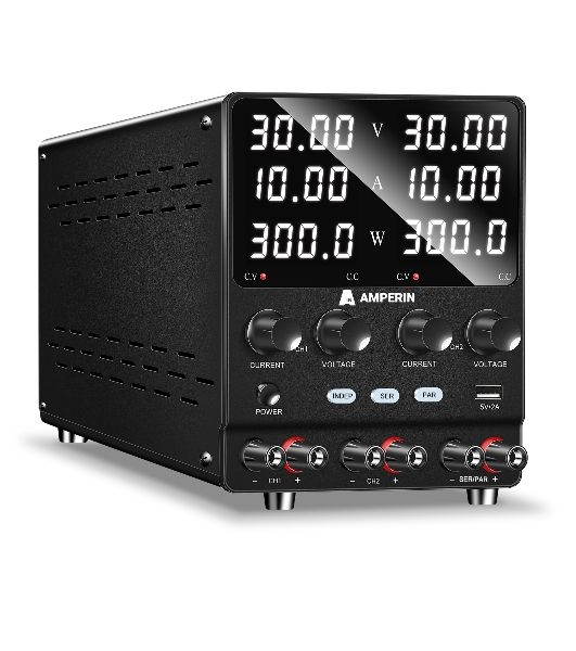 Лабораторный блок питания двухканальный Amperin AI-W3010x2C 30V, 10A, 0,6 кВт