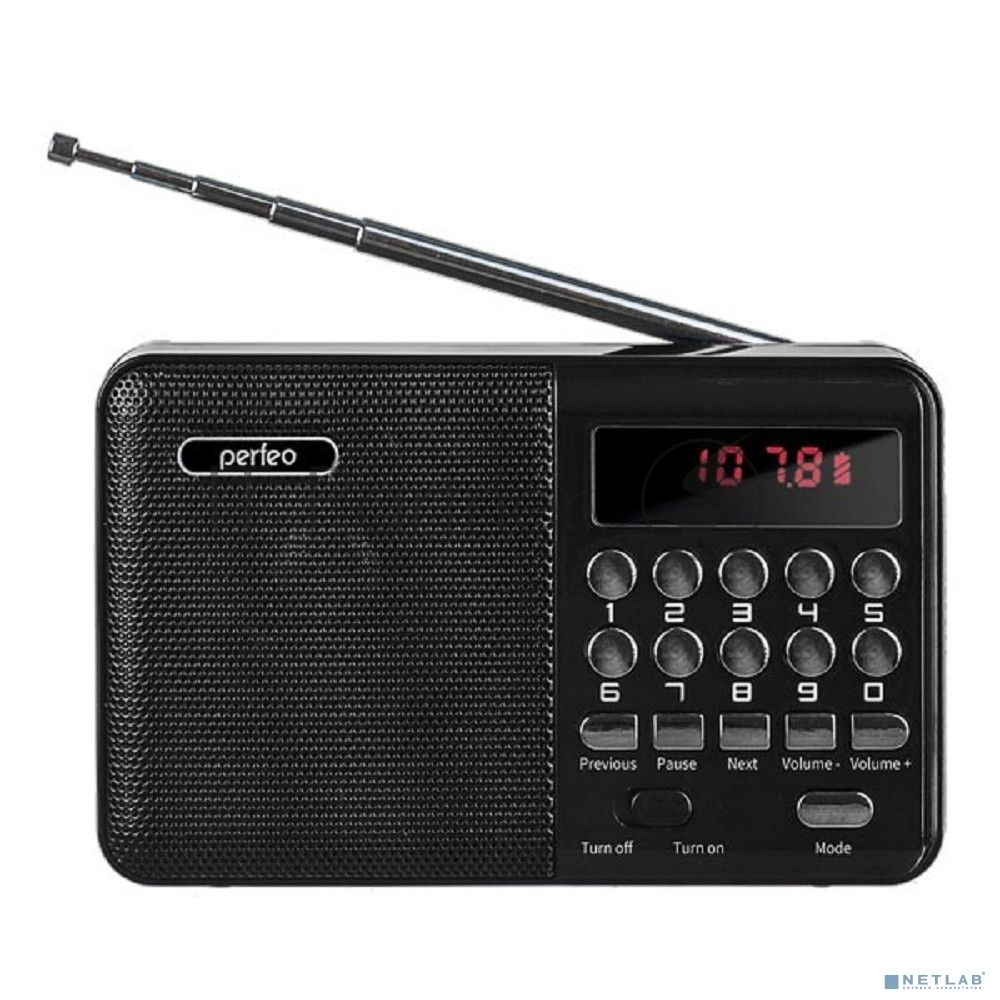 Радиоприемник цифровой Perfeo PALM FM+ 87.5-108МГц/MP3/питание USB или 18650/черный (i90-BL)