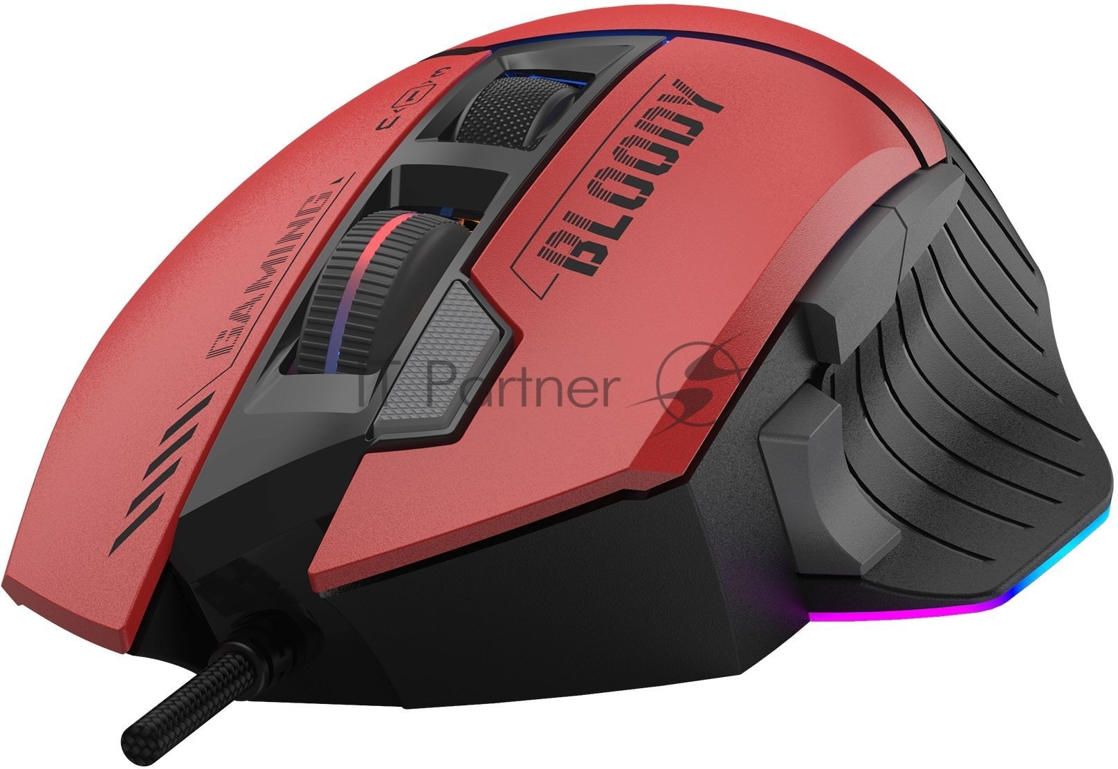 Мышь проводная A4Tech Bloody W95 Max Sports красный/черный оптическая (12000dpi) USB (10but)