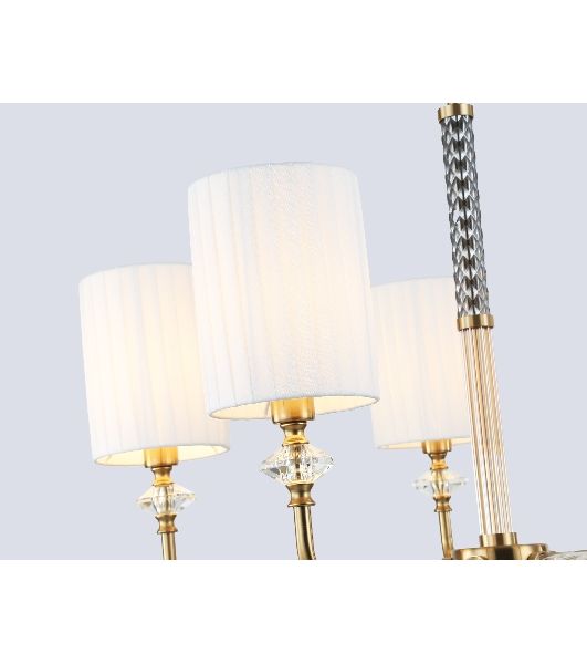 Люстра Ambrella light LH71500/5 BS/FR латунь/белый матовый E14*5 max 40W D680*640