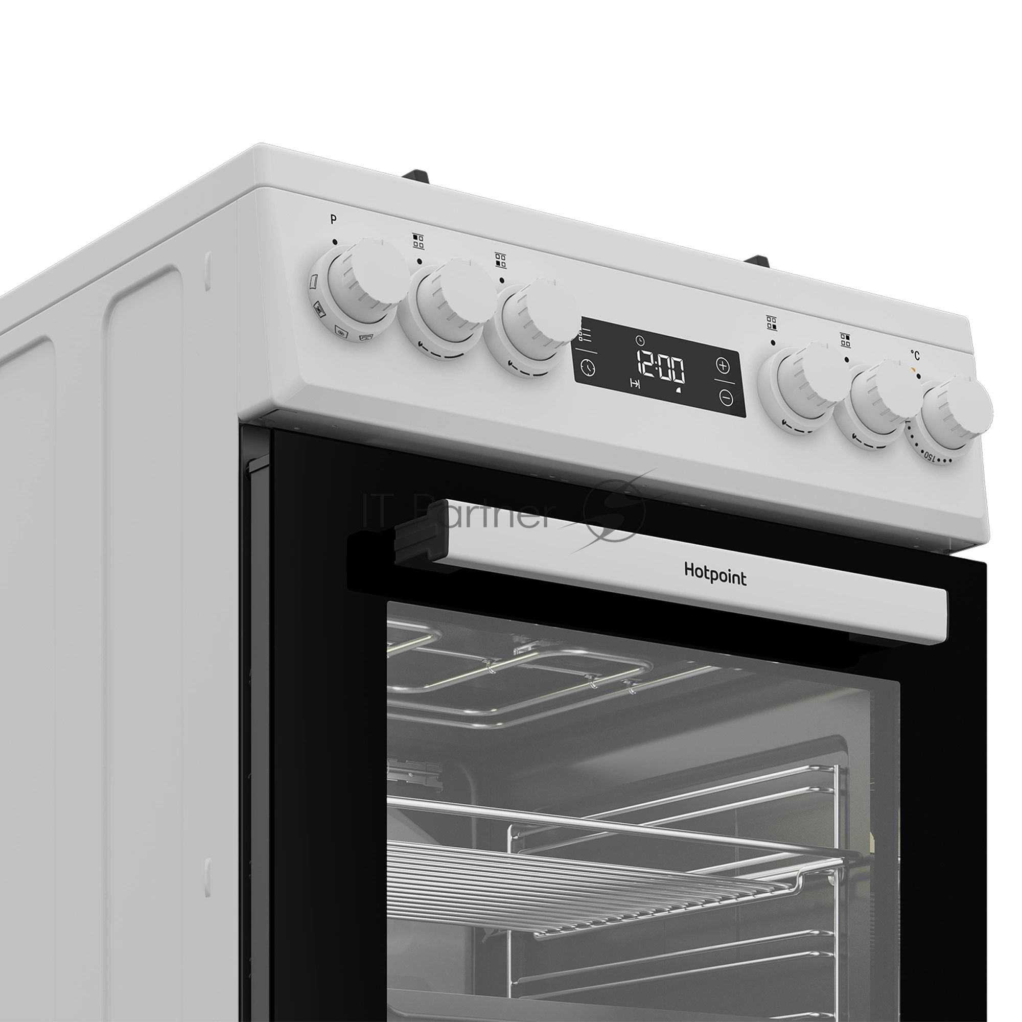 Плита комбинированная Hotpoint HSG5F2HB белый, конфорок 4 шт, духовка 60 л, 50 см x 85 см x 60 см
