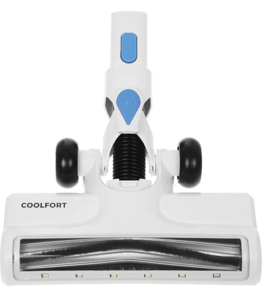 Пылесос вертикальный Coolfort CF-3006 белый/голубой, питание от аккумулятора, 130 вт, уборка сухая, пылесборник 0.5 л, работа от АКБ max 30 мин.