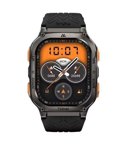Умные часы KOSPET Tank M3 Ultra, 1.96" AMOLED, Bluetooth 5.0, GPS, IP69K, черный