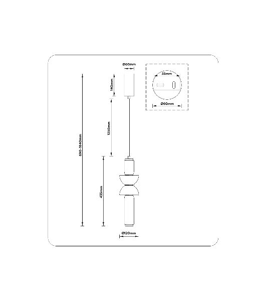 Подвесной светодиодный светильник Ambrella light LH11021 BK/SM черный/дымчатый 17W 3000K D120*435
