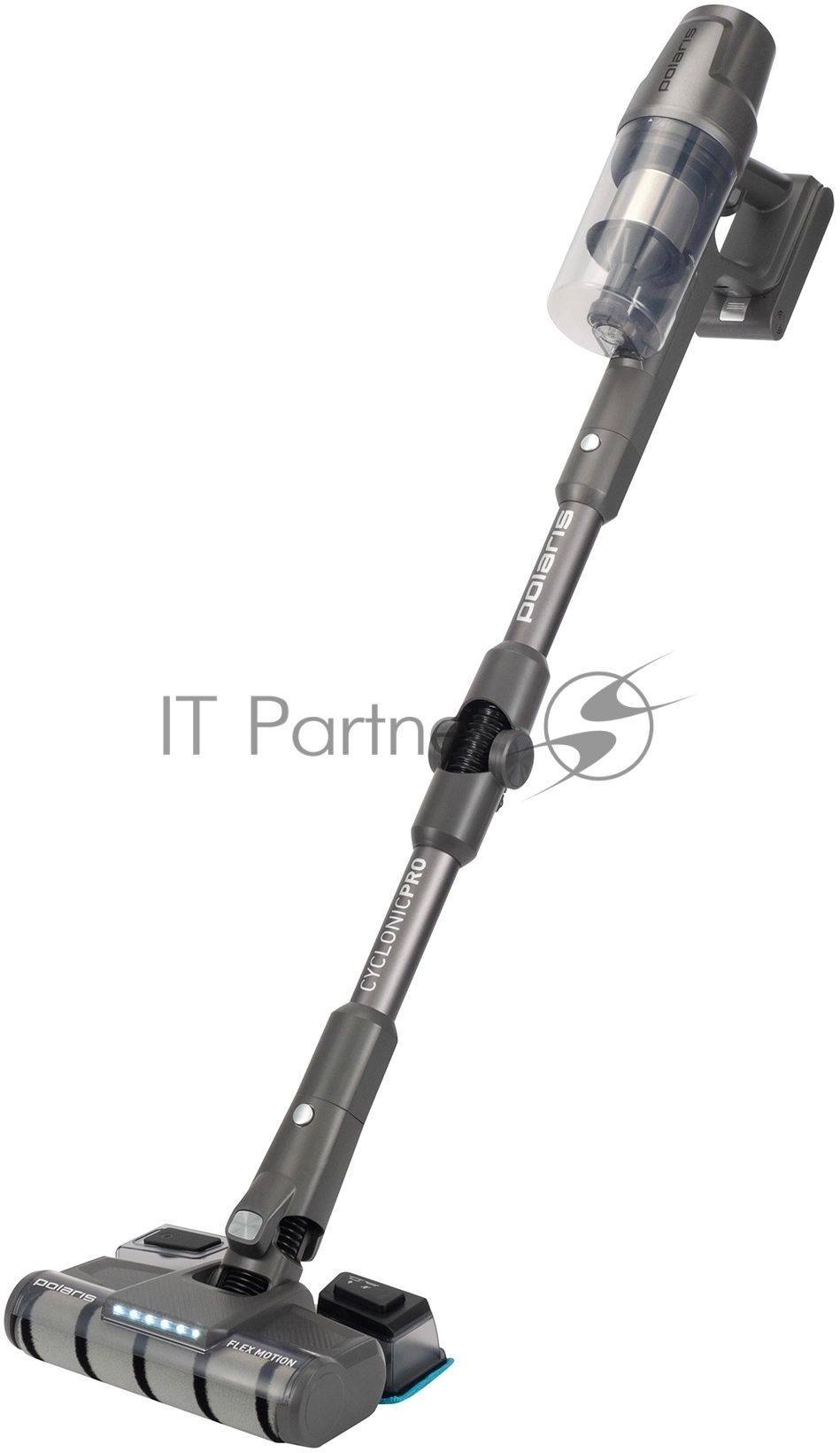 Пылесос вертикальный Polaris PVCS 4050 серый, питание от аккумулятора, 180 Вт, уборка влажная/сухая, пылесборник 0.4 л