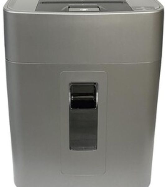 Шредер Office Kit SA375 серый/черный с автоподачей (секр.P-4) фрагменты 375лист. 42лтр. скрепки скобы пл.карты CD