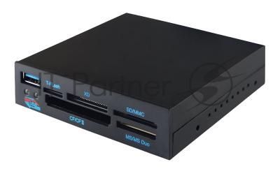 Кард-ридер Gembird FDI2-ALLIN1-03-B/черный/TF/SD/MS/CF/XD SDHC/USB 3.0/пластик